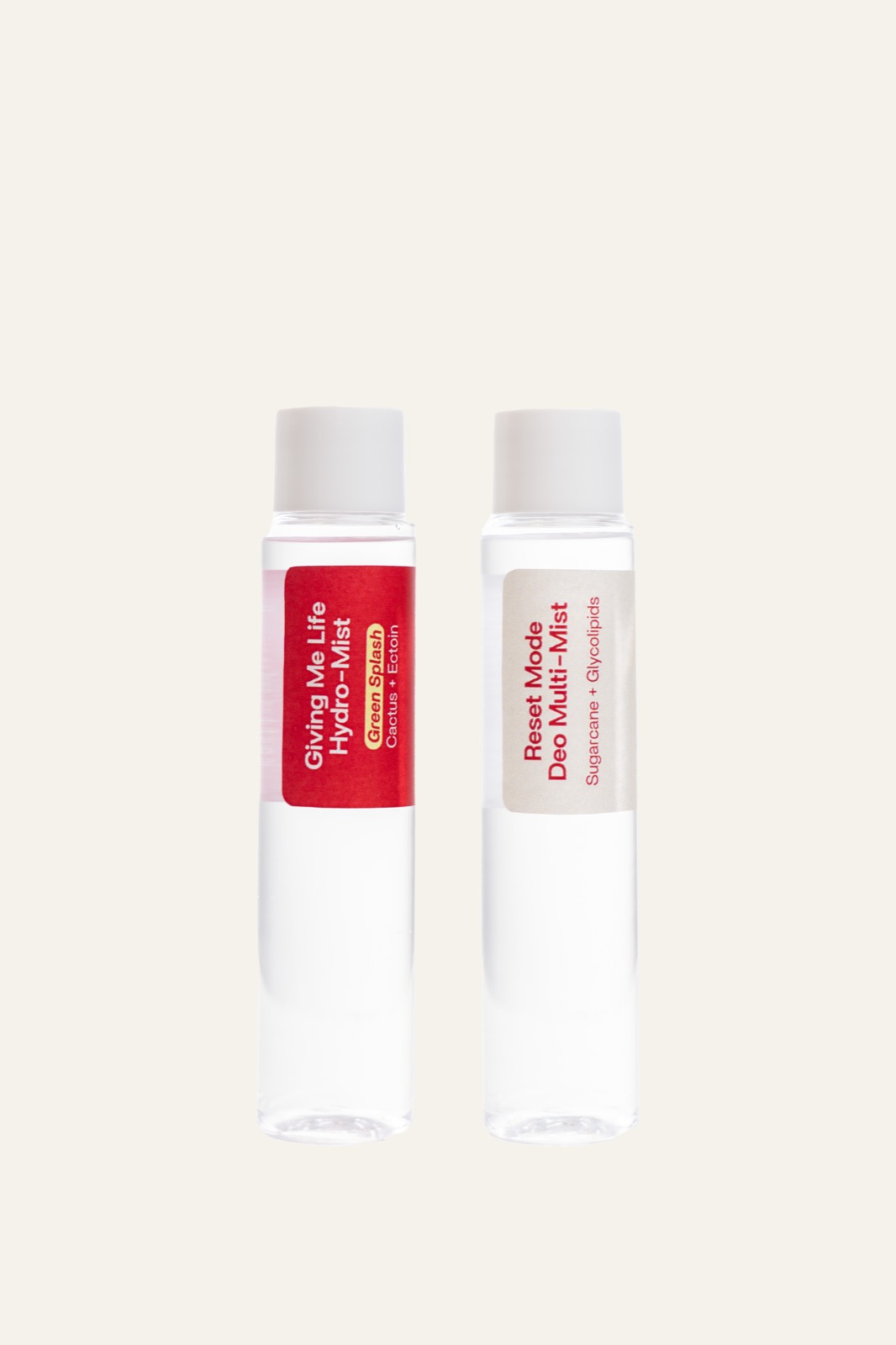 Prereq mists with ingredient labels